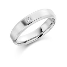 White Gold Men's Wedding Ring with Diamond Gemex S Male Wedding Rings White Gold, White Gold Band Men, White Gold Engagement Rings Men, Men Engagement Ring Platinum, Men White Gold Ring, Platinum Diamond Rings For Men, White Gold Rings Men, Men Engagement Ring White Gold, Mens Platinum Ring