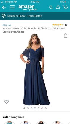 a woman in a long dress on the amazon store's page, with other items displayed