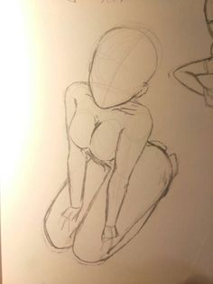 a drawing of a person sitting on the ground