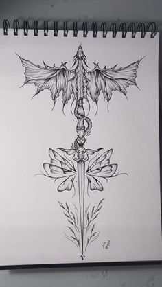 Beautiful Tattoo Stencil, Spine Tattoos For Women Design, Spine Tattoo Sketch, Dragon And Dagger Tattoo, Nordic Tattoo Women, Cool Back Tattoos For Women, Back Tattoo Wings, Shaded Art, Spine Tattoo Designs