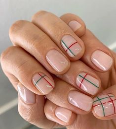 Short Winter Manicure, Neat Nails, Ideas Uñas, Nail Time, Plaid Nails, Christmas Gel Nails, Glam Nails, Dipped Nails