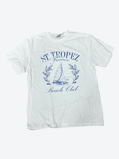 This St. Tropez t-shirt is the perfect summer tee! Whether you're going on vacation or hanging out at home, it's versatile and can be dressed up or down! St Tropez, Summer Tee, On Vacation, Perfect Summer, Hanging Out, At Home, Dress Up, T Shirt