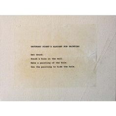 a piece of paper with an old typewriter on it that says, saturday night is meant for darkness