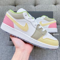 Nike Air Jordan 1 Low Pastel Colorblock New Release These Shoes Come With Youth Size: 4.5 Youth = Women’s 6 (Last) 5 Youth = Women’s 6.5 (Last) 6 Youth = Women’s 7.5 (Last) 6.5 Youth = Women’s 8 (Last) - Sold Check Out Within Women’s Size Only Free Gift With Purchase Brand New With Original Box 100% Authentic Beautiful Pastel Color Ship Same Or Next Day All Sales Final. #Nike #Aj1 #Sneaker Nike Air Jordan 1 Low Multi Color, Air Jordans 1 Low, Lightning Shoes, Nike Aj1, Color Block Shoes, Block Shoes, Nike Air Jordan 1 Low, Nike Air Jordan 11, Womens Air Jordans