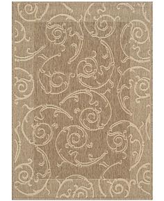 a brown rug with white swirls on it