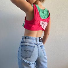 1of1 mint green and hot pink with baby pink accents! wear on or off the shoulder Green Cotton Y2k Tank Top, Pink Cotton Crop Top Tank, Fun Pink Cotton Tank Top, 90s Inspired Pink Summer Tops, Pink Cotton Scoop Neck Tank Top, Pink 90s Inspired Summer Tops, Pink Scoop Neck Cotton Tank Top, Green Sleeveless 90s Top, 90s Green Sleeveless Top