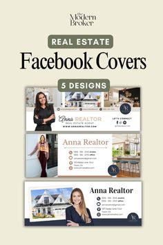 the real estate facebook cover is shown