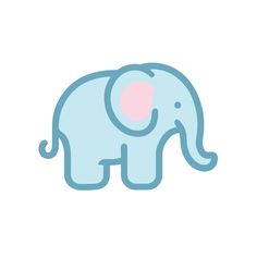 an elephant that is standing up on a white background and has pink tusks