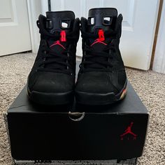 Used And Has Original Box. The Cons Is Discoloration Bottom Sole. If You’re Good At Getting This Back Into Shape This Is A Great Deal. Most People Are Selling These For 250 And More. Black Red, Athletic Shoes, Original Box, Men's Shoes, Great Deals, Jordan, Black And Red, Man Shop, The Originals