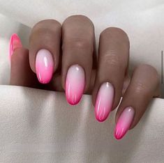 43 Captivating Almond Nail Designs to Brighten Your Season: Summer Radiance Pink Almond Nail Ideas, Short Pink Almond Nails, Summer Almond Nails, Pink Almond Nails, Almond Nail Designs, Almond Acrylic Nails Designs, Accent Nail Designs, Neon Pink Nails, Makeup Nails Designs