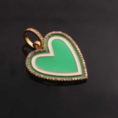 1 Pc Pave Diamond Pendant, Yellow Gold , Bakelite Heart Charm, Enamel Heart Pendant 27mmx25mm PD1951 Approx Measurement : Size: 27mmx25mm (including bail) Metal: 925 Sterling Silver Finish : Sterling Silver Sold As: 1 Pc We are continuously adding new products in our store. So keep coming back to see more great deals on gems in our mart. Amazing quality at the best price around!!! Makes a great focal piece, sure to get compliments!!!! Green Double Heart Charm Jewelry, Green Double Heart Jewelry With Heart Charm, Green Heart-shaped Charms Jewelry, Green Double Heart Jewelry For Valentine's Day, Green Heart Charm Jewelry For Valentine's Day, Green Heart Pendant Jewelry For Valentine's Day, Green Heart Charm Round Jewelry, Green Heart Charm Jewelry, Green Heart-shaped Jewelry For Valentine's Day