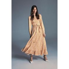 Buy Nora Maxi Dress for only $149.00 at By Baano! Chic Floral Print Maxi Dress For Daywear, Flowy Maxi Dress For Work, Elegant Floral Print Patterned Maxi Dress, Spring Long Sleeve Viscose Wrap Dress, Elegant Patterned Floral Print Maxi Dress, Elegant Printed Patterned Midi Dress, Elegant Patterned Printed Midi Dress, Chic Maxi Length Viscose Wrap Dress, Beige Printed Maxi Dress