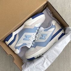 New Balance 550 | Summer Fog Dusk Blue (W) New Balance 550 Summer Fog, Dusk Blue, All Nike Shoes, Shoe Wishlist, Cute Nike Shoes, Balance Sneakers, Fresh Shoes, Cute Sneakers, Hype Shoes