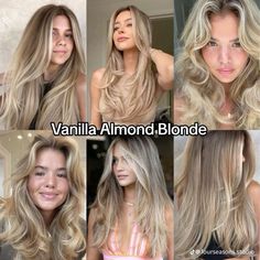 Vanilla Almond Blonde, Almond Blonde Hair, Almond Blonde, Light Brunette Hair, Perfect Blonde Hair, Hairstyles For Layered Hair