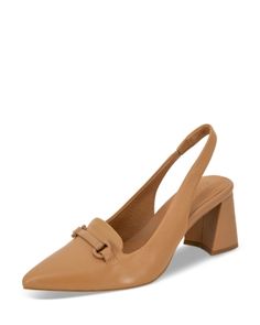 Gentle Souls by Kenneth Cole Women's Dionne Pointed Toe Slingback Pumps Brown Slingback Pumps With Buckle For Work, Chic Brown Slingback Pumps With Buckle Closure, Summer Office Brown Slingback Pumps, Brown Open Heel Slingback Pumps For Office, Brown Slingback Sandals For Work, Beige Slingback Sandals For Work, Comfortable Pumps, Slingback Heel, Slingback Pump