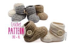 crochet pattern for baby booties with buttons