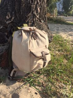 "READY TO SHIP GREAT vintage soviet backpack from 1990s. Made in USSR. Color: Khaki with brown. Residents of the Soviet Union loved tourism and very often went camping on long hikes. A good and reliable backpack is necessary for every tourist. This backpack also participated in many campaigns and nevertheless it retained its qualities and aesthetic appeal. Material: High Quality Canvas, Leather straps. Measures about : Width - 16,5\",42 cm approximately Height - 17,5\",, 44 cm approximately Vint The Soviet Union, Vintage Backpacks, Red Army, Vintage Soviet, Hiking Backpack, Soviet Union, Mortar And Pestle, Color Khaki, Canvas Leather