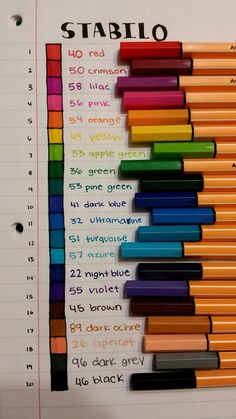 there are many different colored crayons on this page, and the numbers in each row