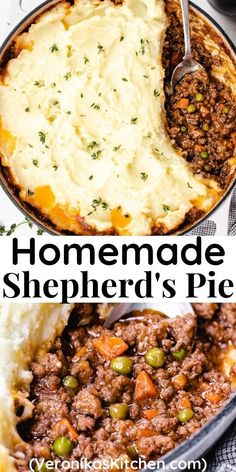 Shepherd's pie in a white pot with a spoon. Wine Gravy, Red Wine Gravy, Beef Potatoes, Shepherds Pie Recipe, Winter Dinner Recipes, Favorite Recipes Dinner, Dinner With Ground Beef, Ground Lamb, Fall Dinner Recipes