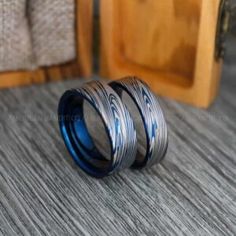 IMG_4465-2 Steel Wedding Rings, Damascus Steel Wedding Band, Opal Necklace Silver, Blue Wedding Rings, Damascus Steel Ring, Raw Stone Jewelry, Jewelry Board, Badass Style, Flower Rose