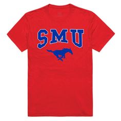 Southern Methodist University Mustangs NCAA Athletic Tee T-Shirt Red-Campus-Wardrobe Less Design, Southern Methodist University, College Tees, University Tees, Sorority Sisters, School Spirit, College Outfits, Sports Shirts, Ncaa