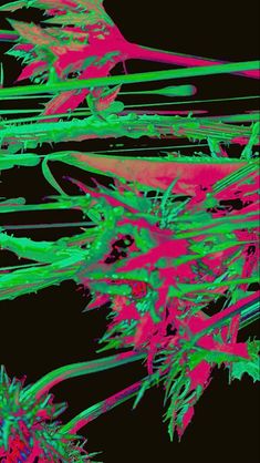 an abstract image of pink and green flowers