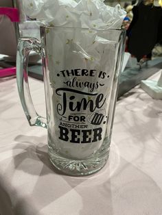 there is always time for beer to be served on the table with white tissue paper