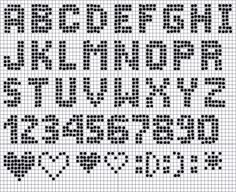 a cross stitch pattern with letters and numbers