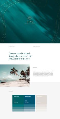 an image of the website design for a beach resort, with palm trees in the background