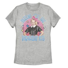 Every JoJo Siwa fan would love this birthday themed juniors' graphic tee! Every JoJo Siwa fan would love this birthday themed juniors' graphic tee! Crewneck Short sleevesFABRIC & CARE Cotton, polyester Machine wash Imported Size: Small. Color: Athletic Heather. Gender: female. Age Group: kids. Pop Culture Crew Neck Top For Birthday, Pop Culture Cotton T-shirt For Birthday, Pop Culture Graphic T-shirt For Birthday, Pop Culture Birthday Tops With Letter Print, Pop Culture Letter Print Birthday Tops, Pop Culture Letter Print Tops For Birthday, Jojo Siwa, Kids Graphic Tees, Fabric Care