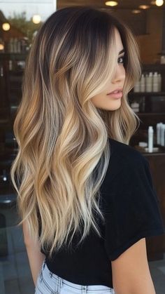 Transform your look with brown blonde balayage ombre for a stunning, multidimensional effect! This blend of rich browns and warm blonde creates a beautiful gradient that’s perfect for any season. Click the pin for more balayage inspiration and follow us for the latest hair color trends! #BrownBlonde #BalayageOmbre #HairColorIdeas #HairInspo #OmbreHair Bayalage Light Brown To Blonde, Brown And Blonde Balayage Long, Warm Ombre Hair, Ombre Brown To Blonde Hair, Ombre Balayage Hair Blonde, Ombre Hair Brown To Blonde, Balyage Long Hair Brunette To Blonde, Balayage Warm Blonde, Darker Roots Blonde Hair Balayage