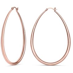 PRICES MAY VARY. ROSE GOLD HOOP EARRINGS FOR WOMEN: These X-Large 2.8 inches (70 mm) long oval hoop earrings are Rose Gold Plated for a daring and dramatic flair with a romantic and trendy touch, that is perfect for any occasion. COMFORTABLE AND EASY TO WEAR: These hoops are lightweight, gentle on the earlobes and do not cause any discomfort or pain; and with their latch back closure you just need to insert the hook through the earlobe and snap it into the clasp. PERFECT FOR ANY OCCASION: Oval h Classic Rose Gold Teardrop Hoop Earrings, Rose Gold Plated Hoop Earrings, Rose Gold Hoop Earrings, Oval Hoop Earrings, Large Hoop Earrings, Face Shape, Jewelry Earrings Hoops, Gold Hoop, Silver Hoops