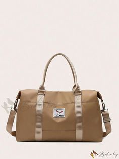 Bird in Bag - Oxford Cloth Travel Essential Handbag for Outdoor Sports, Weekend Bag for Hospital Use Beige Bags For Outdoor Activities With Large Capacity, Sporty Bags With Luggage Sleeve For Daily Use, Large Capacity Khaki Bag For Outdoor Activities, Sporty Outdoor Activity Bag, Sporty Shoulder Bag With Large Capacity And Double Handle, Large Capacity Brown Nylon Bag, Sporty Rectangular Travel Bag, Sporty Large Capacity Tote Bag, Sporty Double Handle Travel Bag