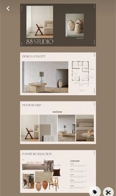 the interior design studio website is displayed