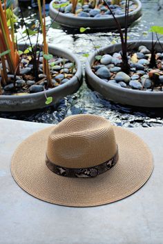 One of our best-selling styles is back with a new, killer faux snakeskin trim! Say hello to your newest obsession: The Sienna Hat. Incredible quality. An amazing shape-- a rancher style hat with perfectly styled brim and structured crown. It's your outfits' plus-one. This straw hat is the ultimate style piece in a water proof fabrication, neutral faux snakeskin band and tiny Swarovski crystal embellishment. Brim Diameter Approx. 4” Crown Approx. 4” Adjustable Inner Tie Brimmed Straw Hat For Fall Vacation, Fall Vacation Brimmed Straw Hat, Wide Brim Straw Hat For Fall Vacation, Fall Vacation Wide Brim Straw Hat, Fall Vacation Straw Hat With Short Brim, Fall Vacation Straw Hat With Wide Brim, Wide Brim Sun Hat For Beach In Fall, Fall Vacation Straw Hat, Wide Brim Straw Hat For Beach In Fall