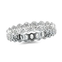 3 CT. T.w. Oval Diamond Eternity Band in Platinum (I/vs2) Leather Jewelry Making, Designer Diamond Jewellery, Diamond Eternity Ring, Diamond Eternity Band, Diamond Promise Rings, Ring Ideas, Platinum Metal, Eternity Ring Diamond, Oval Cut Diamond