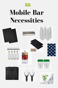 there are many items that can be found in the mobile bar necessities box