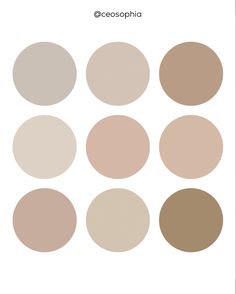 different shades of beige and brown are shown in this graphic design scheme for the website