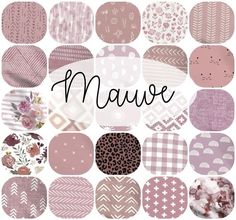 the words mauve are surrounded by many different patterns