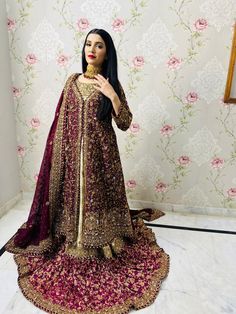 Handmade pakistani bridal farshi gharara dress. Long Sharara With Dabka Work For Reception, Traditional Gharara Pakistani, Anarkali Dress In Nida For Reception, Anarkali Dress For Reception Made Of Nida, Anarkali Style Nida Dress For Reception, Long Sharara With Dupatta For Wedding, Unstitched Long Sharara For Reception, Long Sharara With Dabka Work For Wedding, Anarkali Palazzo Set With Naqshi For Reception