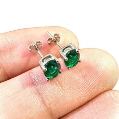 Elevate your style with these stunning 925 Sterling Silver Green Emerald Stud Earrings for women 💚✨ Perfect for engagement, birthdays, or anniversaries. Shine bright with these lab-created emerald beauties! #EmeraldEarrings #SterlingSilver #JewelryLovers #StudEarrings #GemstoneJewelry  #eBaySeller #Earrings #Anniversary #ForWomen Emerald Studs, Emerald Stud Earrings, Emerald Earrings Studs, Lab Created Emerald, Halo Earrings Studs, Green Gems, Stud Earrings For Women, Emerald Earrings, Green Emerald