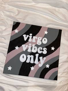 a piece of paper that says virgo vibes only with stars and stripes on it