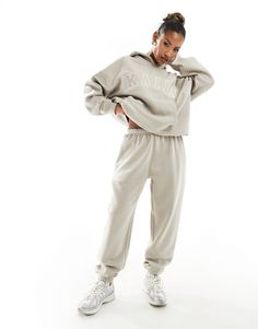 Sweatpants by Kaiia Part of a co-ord set Hoodie sold separately Elasticized waistband Side pockets Elastic cuffs Relaxed, tapered fit Womens Jogger, Cuffed Sweatpants, Cuffed Joggers, Sweat Set, Model Aesthetic, Winter Party Dress, Long Sleeve Floral Dress, Jogger Set, Co Ord Set