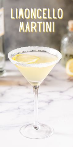 The Limoncello Martini is the best drink for lemon lovers! This vodka cocktail is like a Lemon Drop, but with Limoncello instead of Triple Sec.  It has a perfect mix of tart, sweet and boozy, with a sugar coated rim. This makes such a great summer cocktail, but it's super versatile and great for any fancy cocktail hour too! Lemon Vodka Drinks, Limoncello Martini, Backyard Pool Party, Limoncello Cocktails, Lemon Vodka, Drink Garnishing, Lemon Drop Martini, Orange Liqueur, Vodka Cocktail