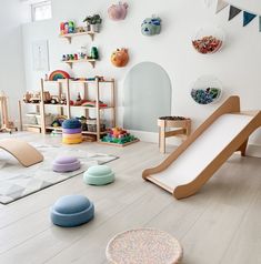 West Elm Kids (@westelmkids) • Instagram photos and videos Woodland Playroom, Bright Playroom, Stylish Playroom, Blue Playroom, Modern Playroom, Colorful Playroom, Colorful Storage, West Elm Kids