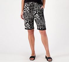 From everyday to vacay, these printed Bermuda shorts take you there in sweet style (with a frayed hem for a more lived-in look). From Susan Graver. Spring Printed Shorts For Loungewear, Casual Printed Cotton Pajama Shorts, Casual Printed Shorts For Loungewear, Casual Printed Loungewear Shorts, Printed Lounge Shorts For Summer, Printed Loungewear Shorts For Summer, Cotton Shorts With Frayed Hem For Vacation, Casual Printed Shorts For Spring, Casual Bermuda Shorts For Spring Loungewear