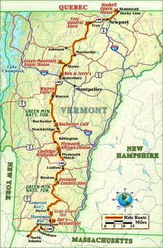 a map of vermont with roads and major cities