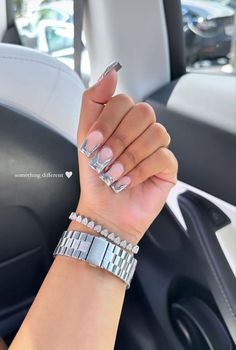 Nail Design 2023, Sliver Nails, 3d Nail Designs, Chrome Nails Designs, Work Nails, Design 2023