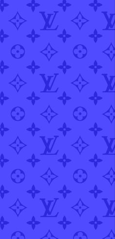 a blue and black wallpaper with louis vuitton logos