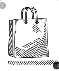 a hand drawn shopping bag on a white background